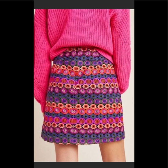 Anthro Hutch Ellen Embroidered Mini Skirt - Picture 4 of 10